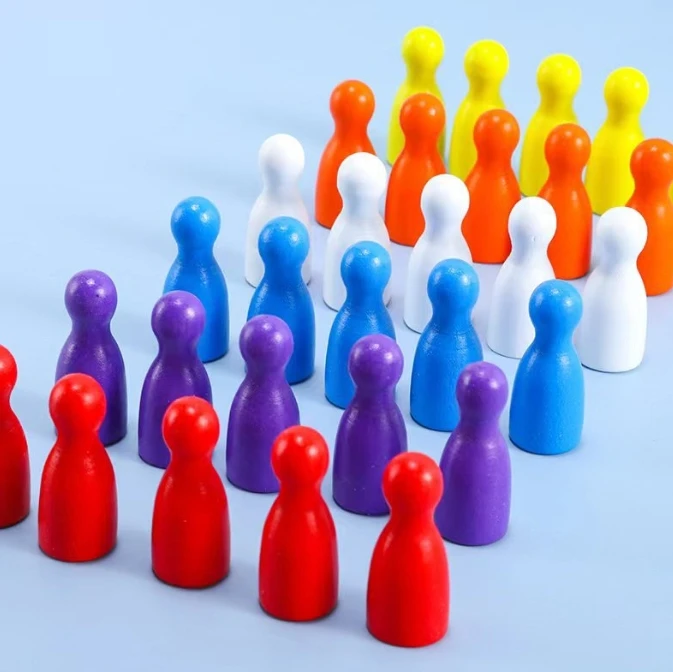 100 Pcs Colorful Wooden Chess  - Board Game Economy ulasan dan harga