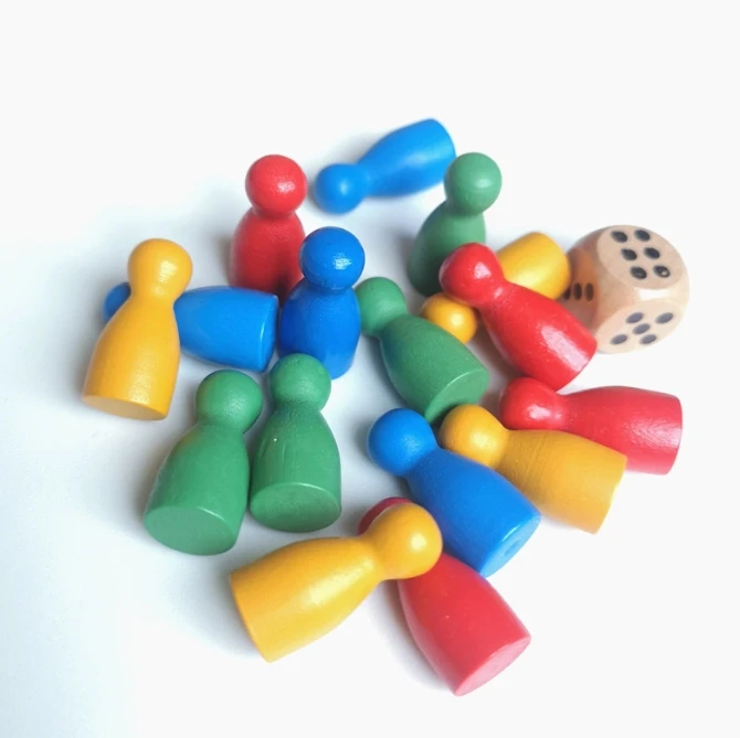 100 Pcs Colorful Wooden Chess  - Board Game Economy ulasan dan harga