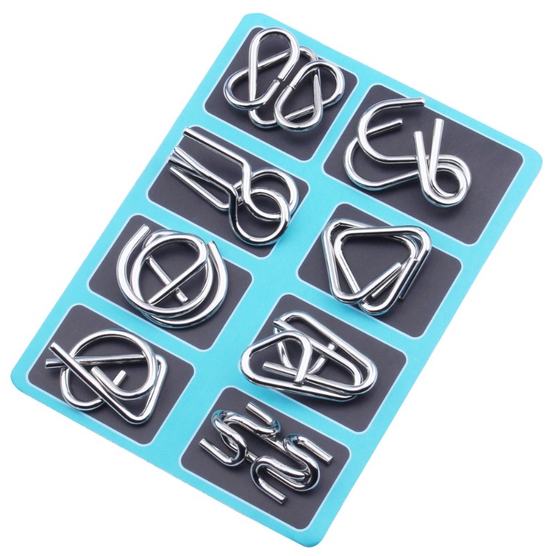 8 Pieces Metal Puzzle Set Clas - Board Game For Kids ulasan dan harga