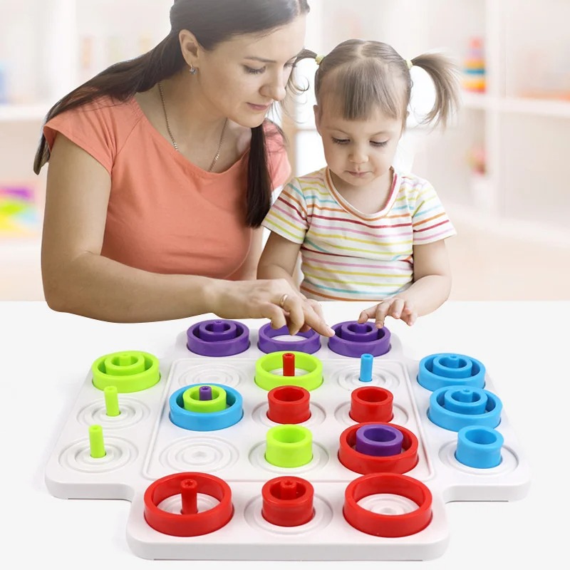 Montessori Stacking Ring Board - Board Game For Kids ulasan dan harga